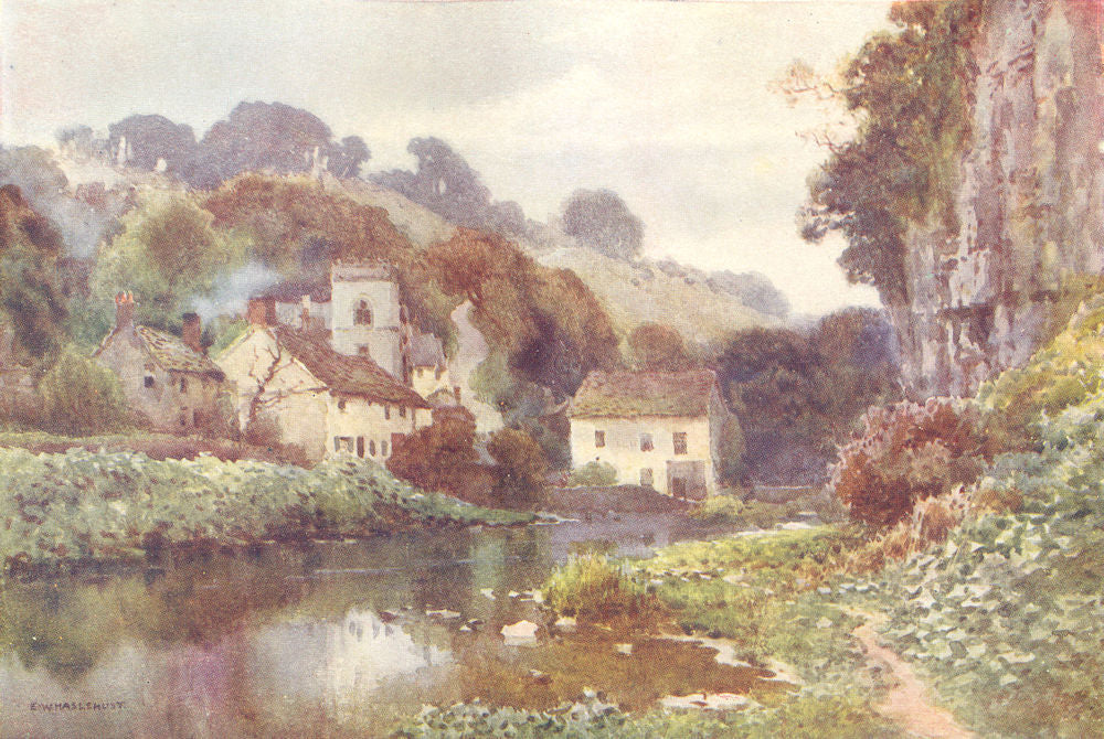 Miller's Dale, the Peak District. Derbyshire. By Ernest Haslehust 1920 print